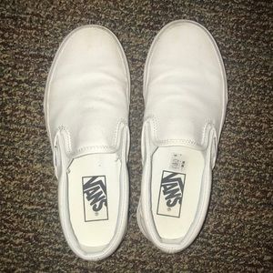 Vans white slip-ons